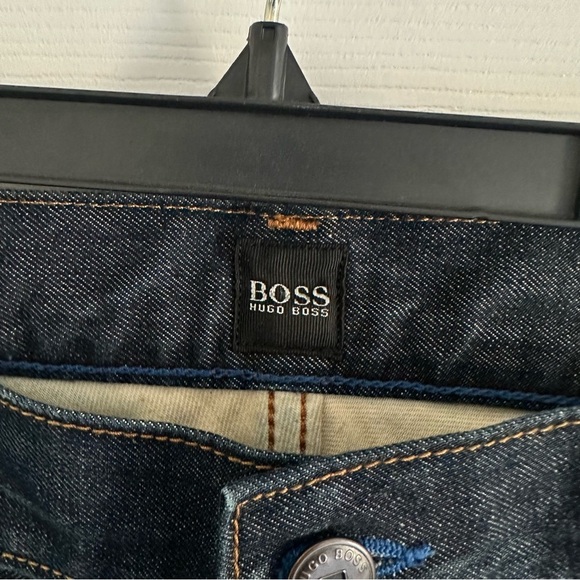 Size 38x36 Hugo Boss Maine Regular Fit Tall Comfort Stretch Denim in Dark Blue - Picture 7 of 10